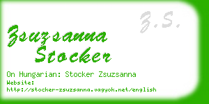 zsuzsanna stocker business card